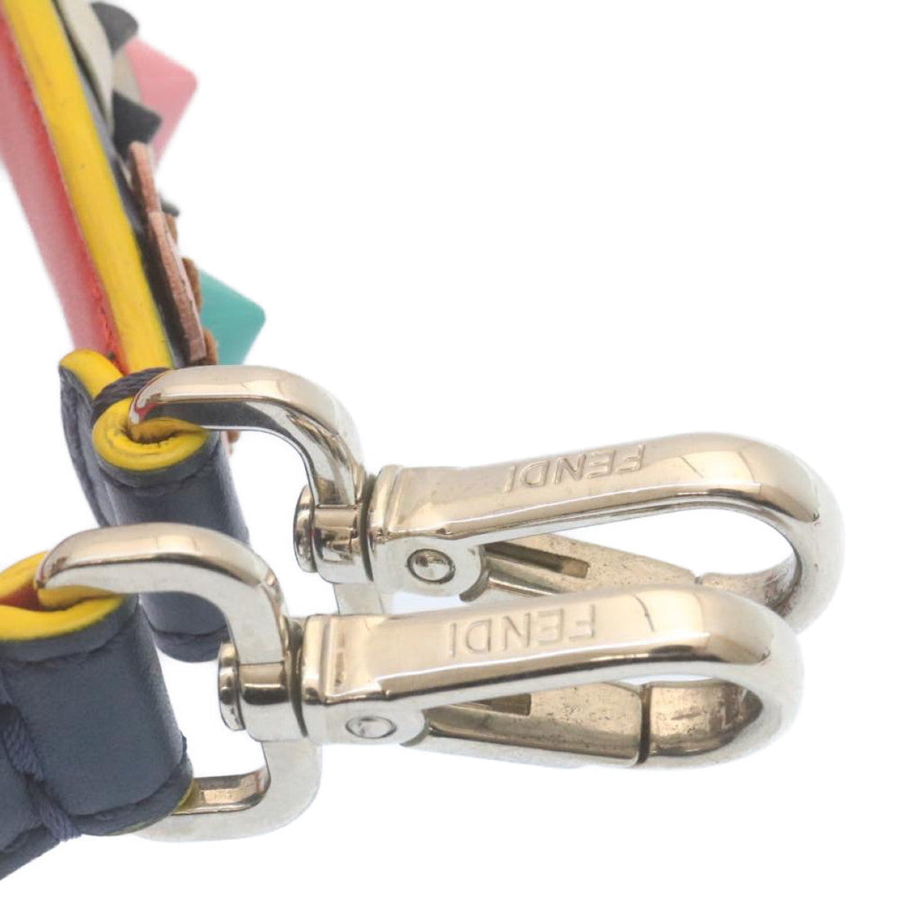 FENDI Flower  Leather Navy Red am2219g