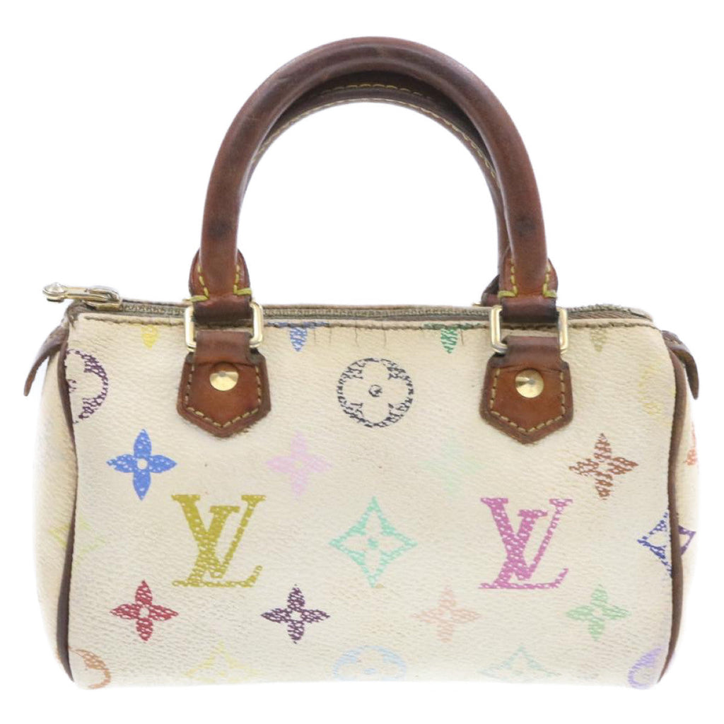 LOUIS VUITTON Monogram Multicolor Mini Speedy Hand Bag White M92645 am232g