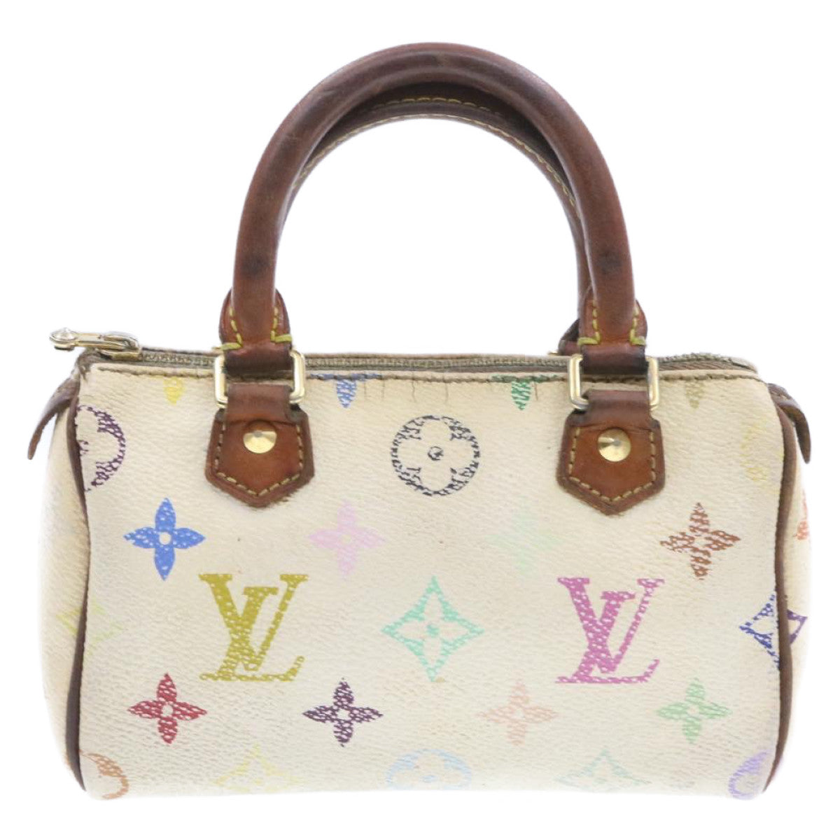 LOUIS VUITTON Monogram Multicolor Mini Speedy Hand Bag White M92645 am232g