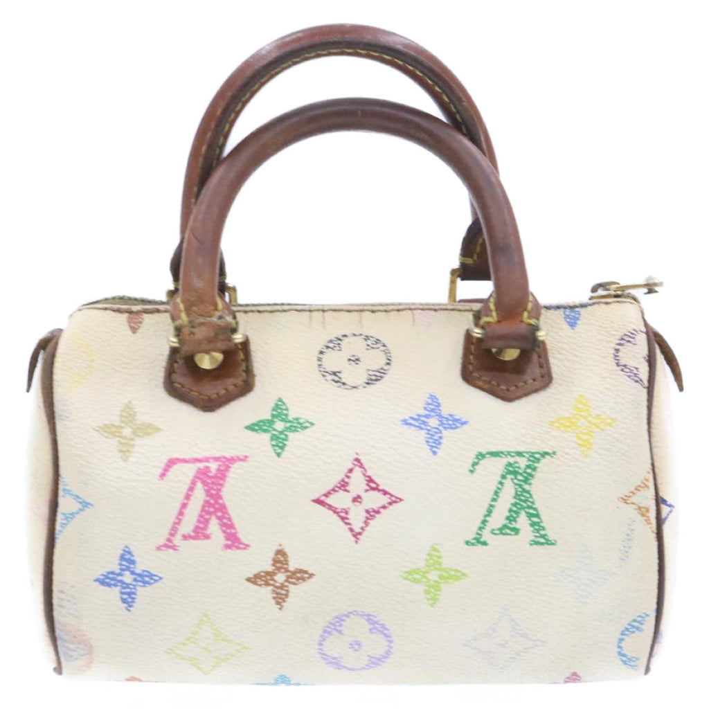 LOUIS VUITTON Monogram Multicolor Mini Speedy Hand Bag White M92645 am232g