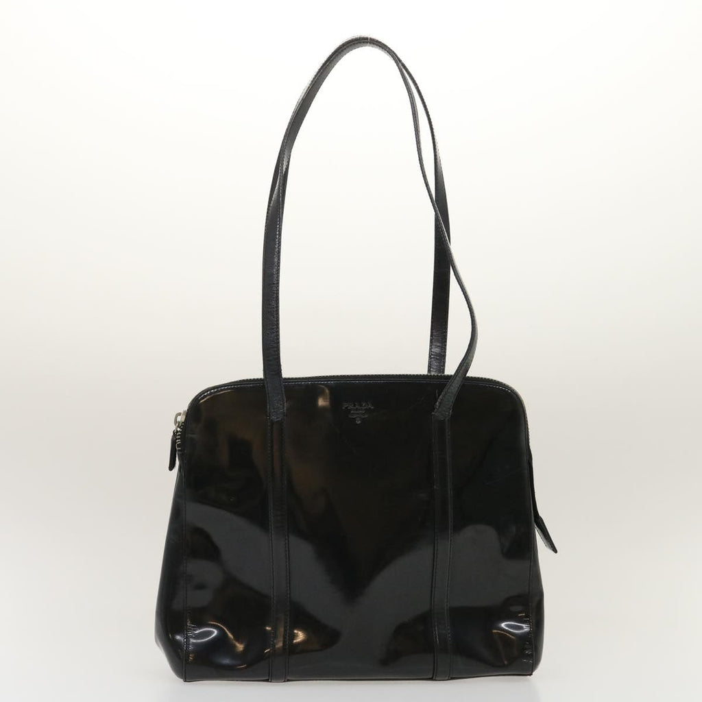 PRADA Shoulder Bag Enamel nylon 2Set Black am2339g
