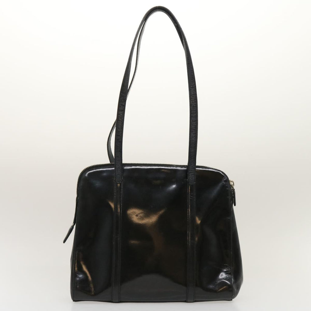 PRADA Shoulder Bag Enamel nylon 2Set Black am2339g