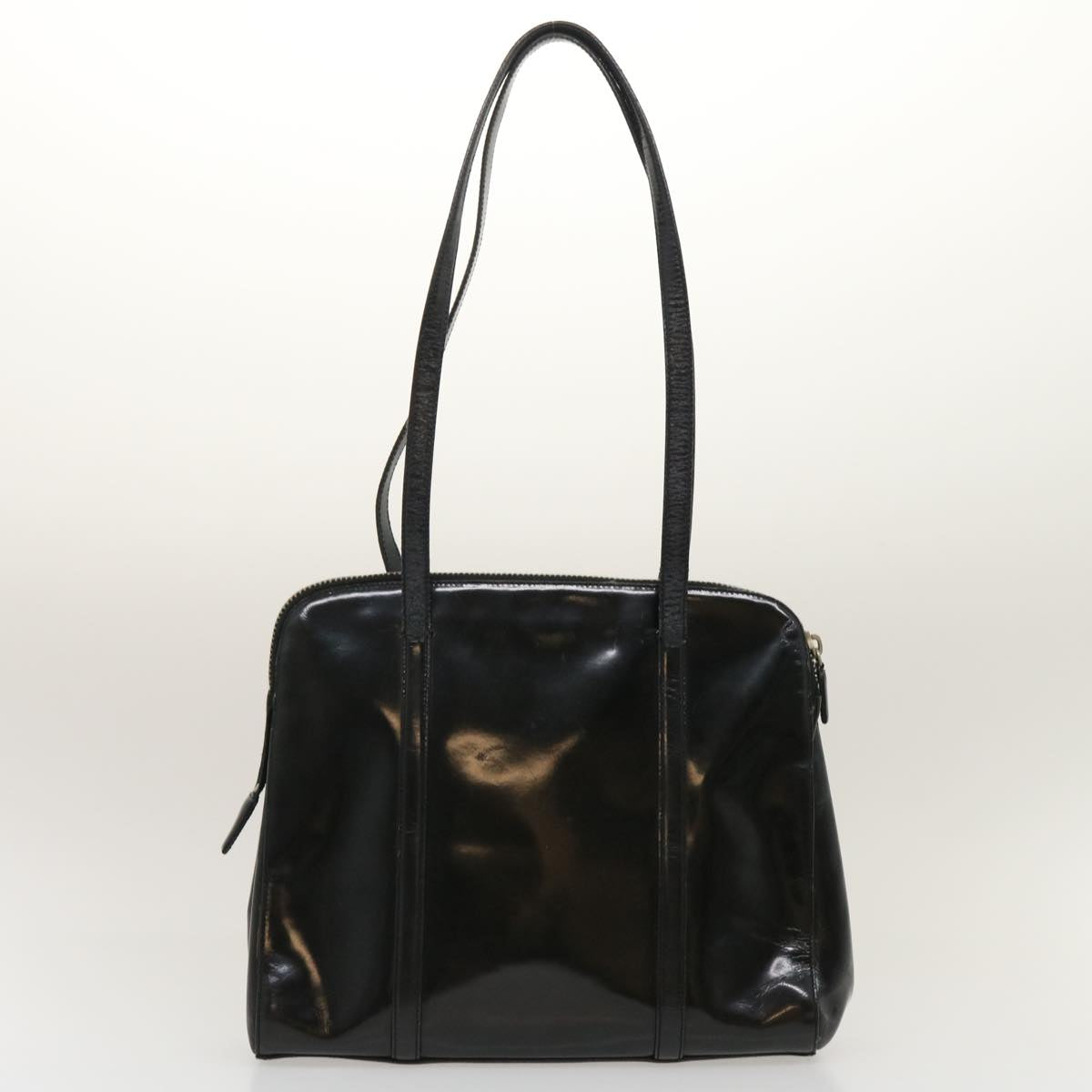 PRADA Shoulder Bag Enamel nylon 2Set Black am2339g