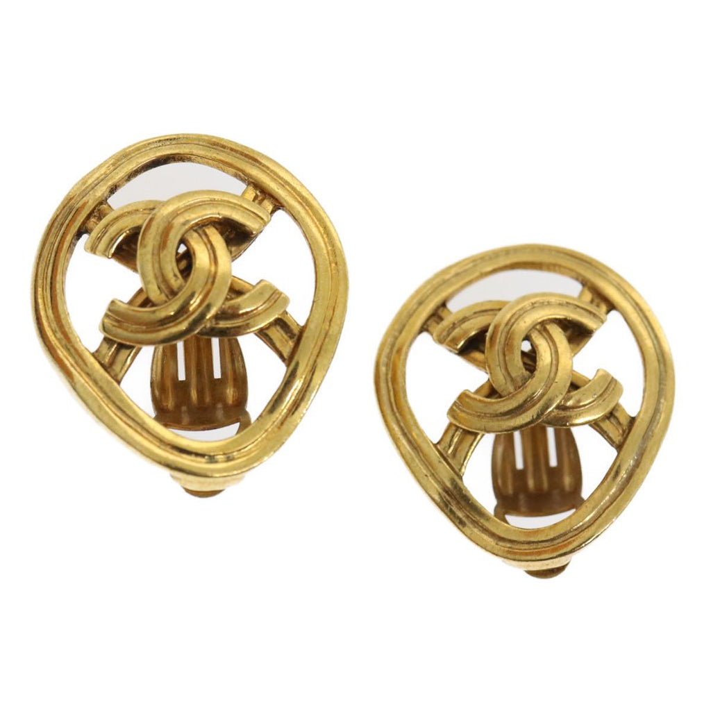 CHANEL COCO Mark Clip-on Earring Gold Tone CC am2421gA