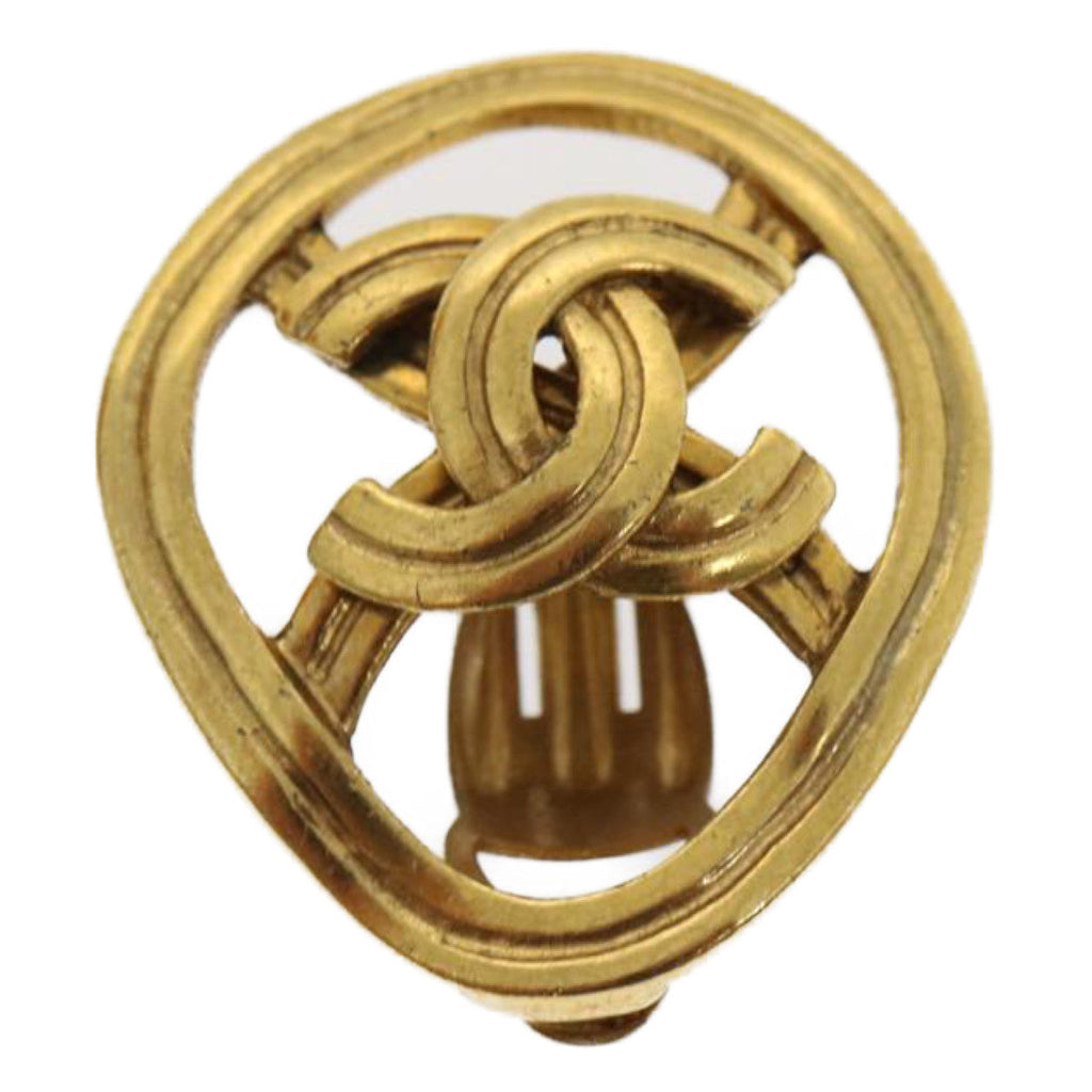 CHANEL COCO Mark Clip-on Earring Gold Tone CC am2421gA