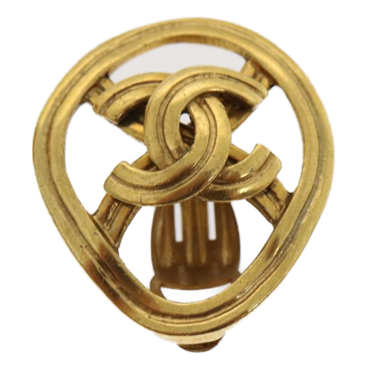 CHANEL COCO Mark Clip-on Earring Gold Tone CC am2421gA