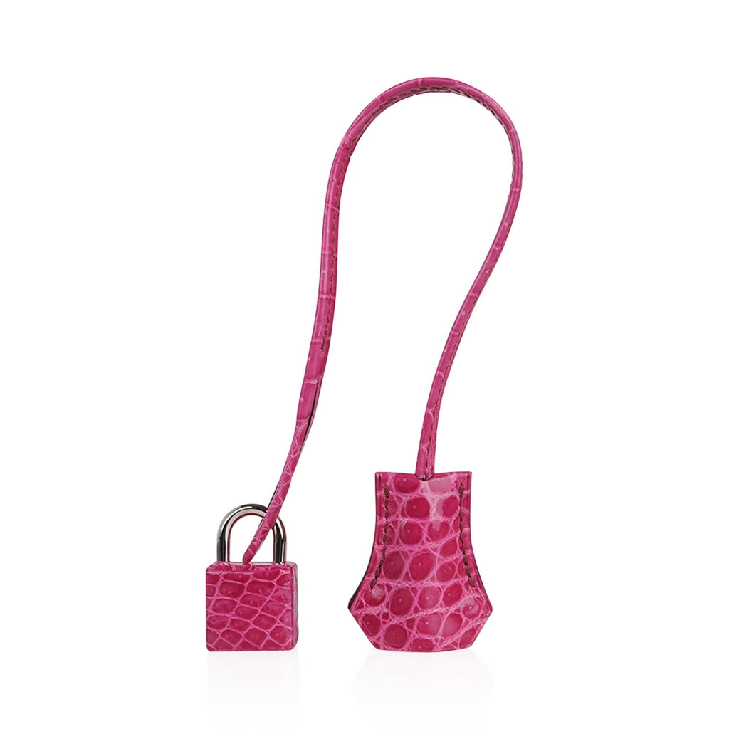 Hermes Birkin 35 Bag Rose Indien & Fuchsia Porosus Crocodile with Palladium Hardware
