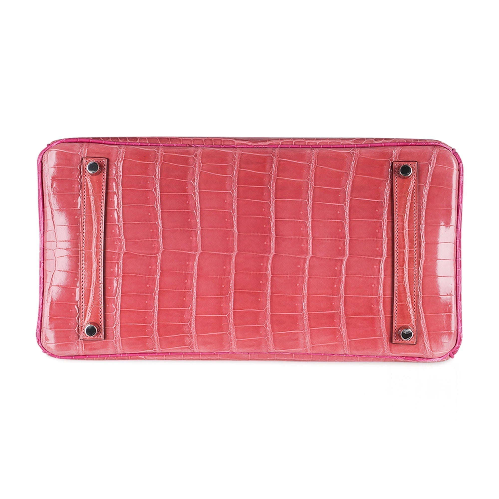 Hermes Birkin 35 Bag Rose Indien & Fuchsia Porosus Crocodile with Palladium Hardware