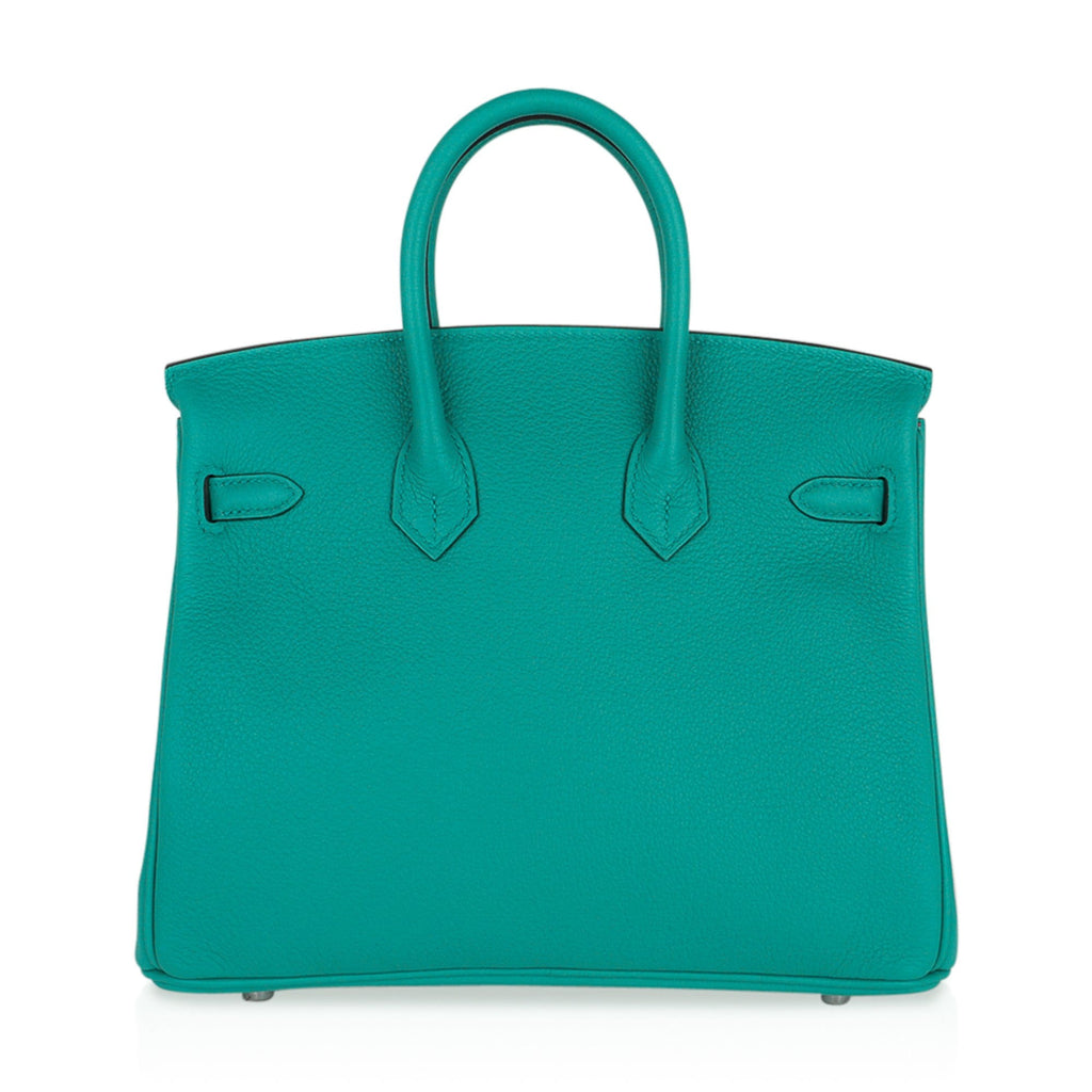 Hermes Verso Birkin 25 Bag Vert Verone & Rose Lipstick Novillo Leather with Palladium Hardware