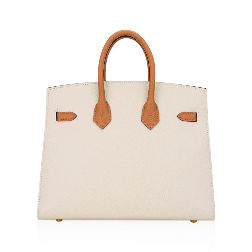 Hermes Special Order HSS Birkin 25 Sellier Craie and Sesame Gold Hardware Epsom Leather