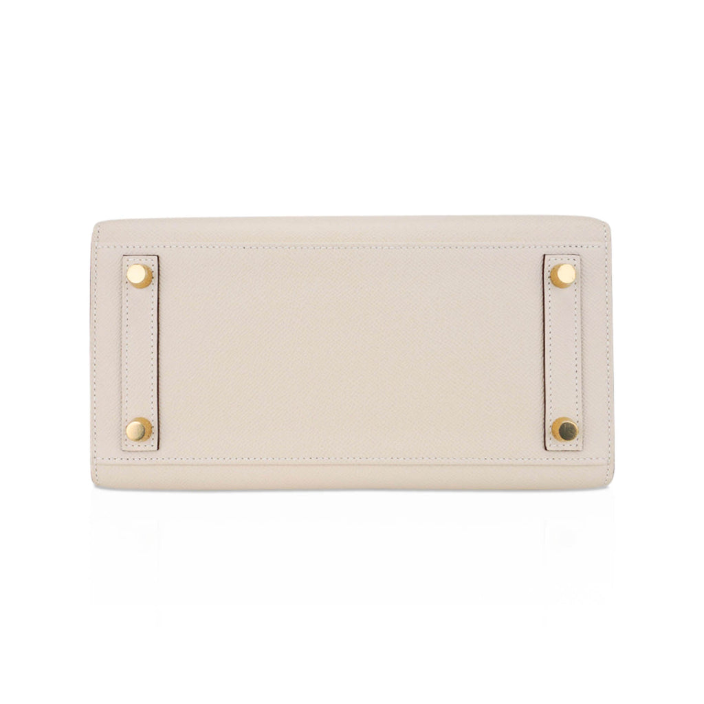 Hermes Special Order HSS Birkin 25 Sellier Craie and Sesame Gold Hardware Epsom Leather