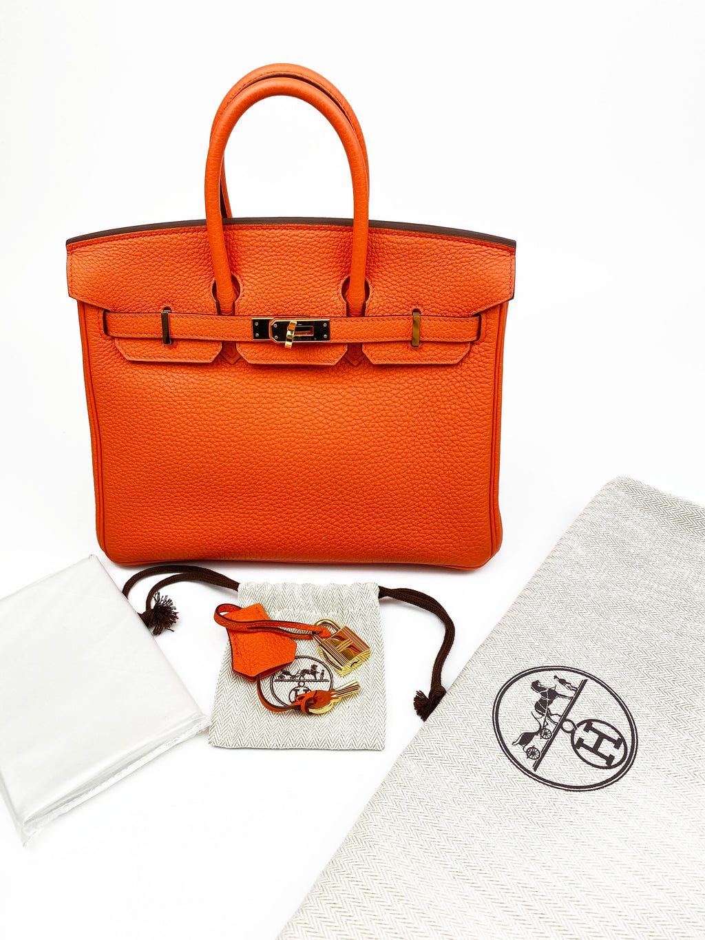 Hermes Orange Birkin 25 Bag