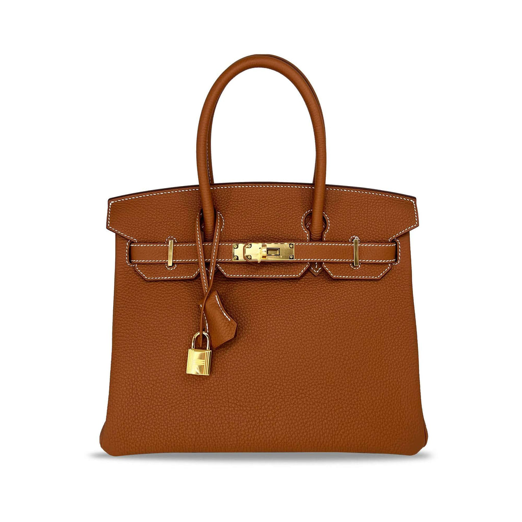 brown Hermes Birkin Togo B30 GHW designer bag