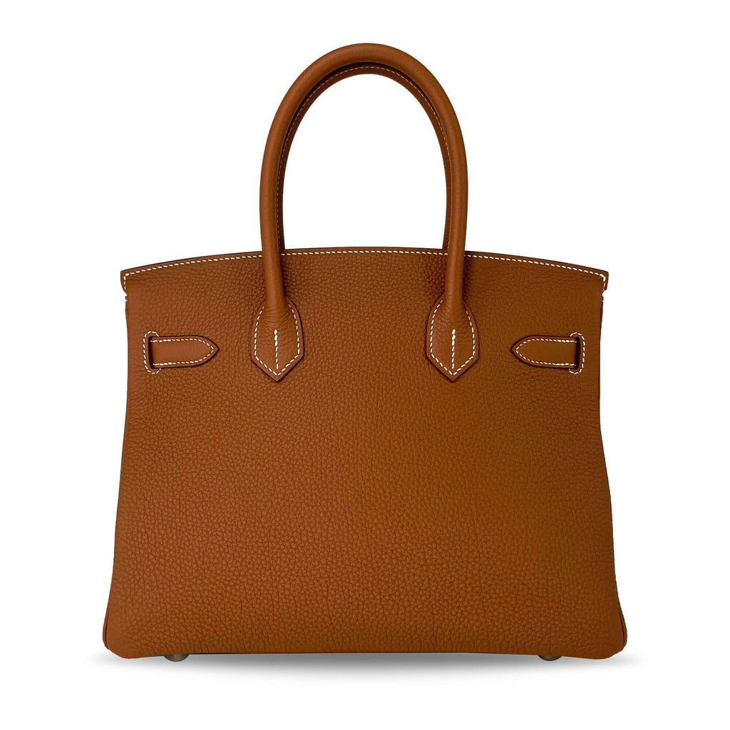 brown Hermes Birkin Togo B30 GHW designer bag