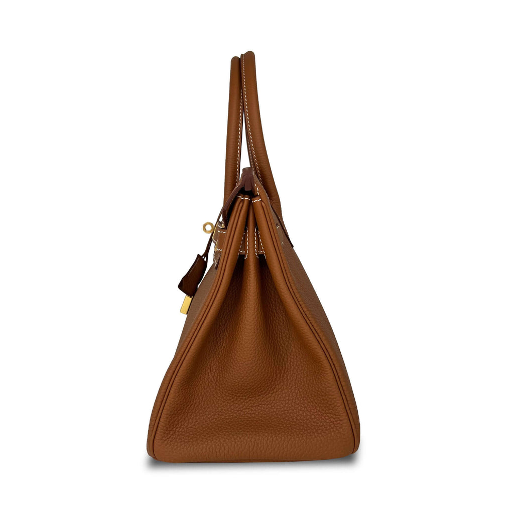 brown Hermes Birkin Togo B30 GHW designer bag