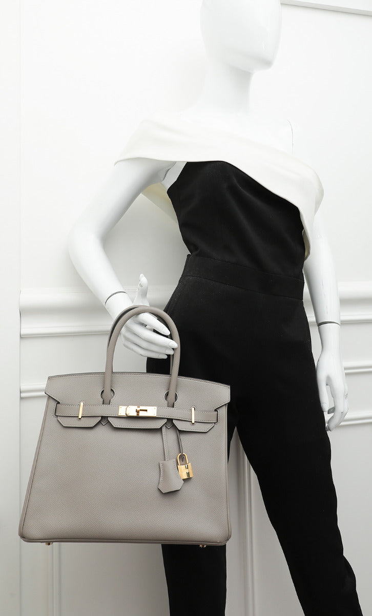 Hermes Gris Asphalt Birkin 30 Bag