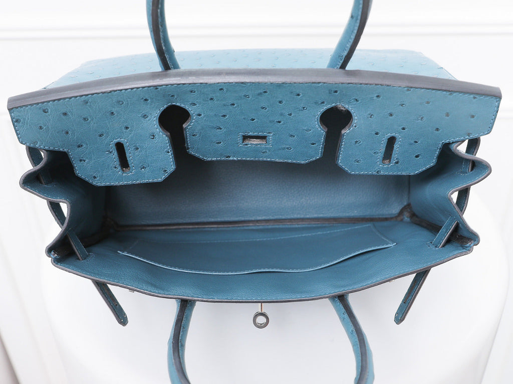 Hermes Cobalt Ostrich Birkin 30