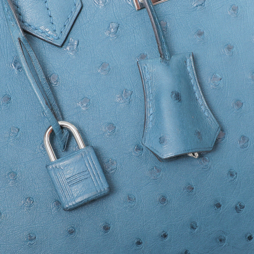 Hermes Cobalt Ostrich Birkin 30