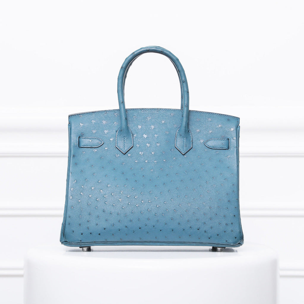 Hermes Cobalt Ostrich Birkin 30