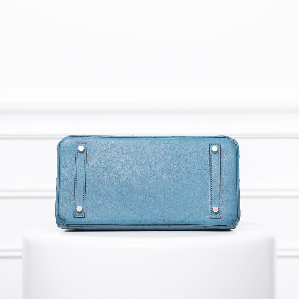 Hermes Cobalt Ostrich Birkin 30