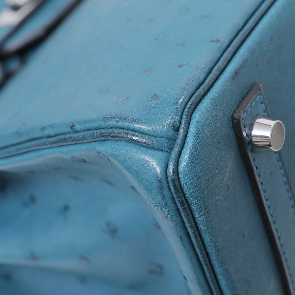 Hermes Cobalt Ostrich Birkin 30