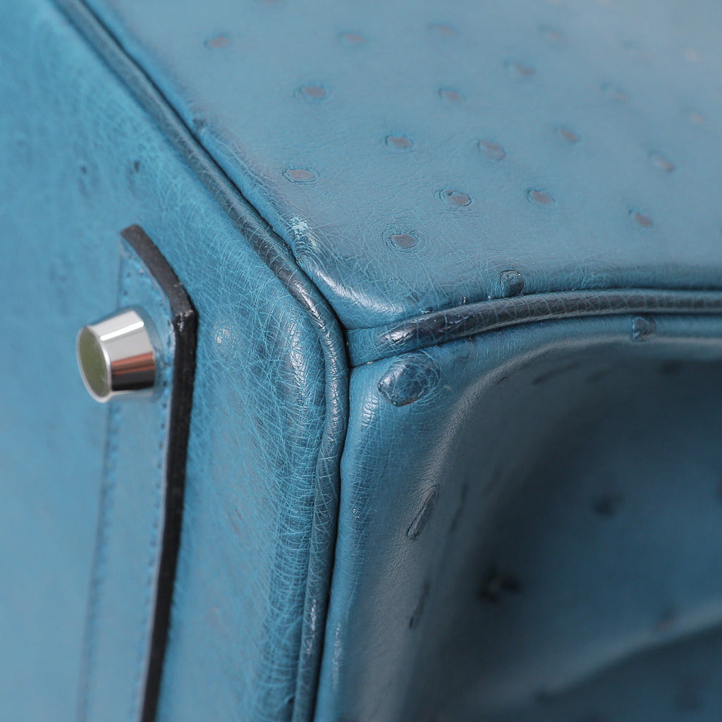 Hermes Cobalt Ostrich Birkin 30