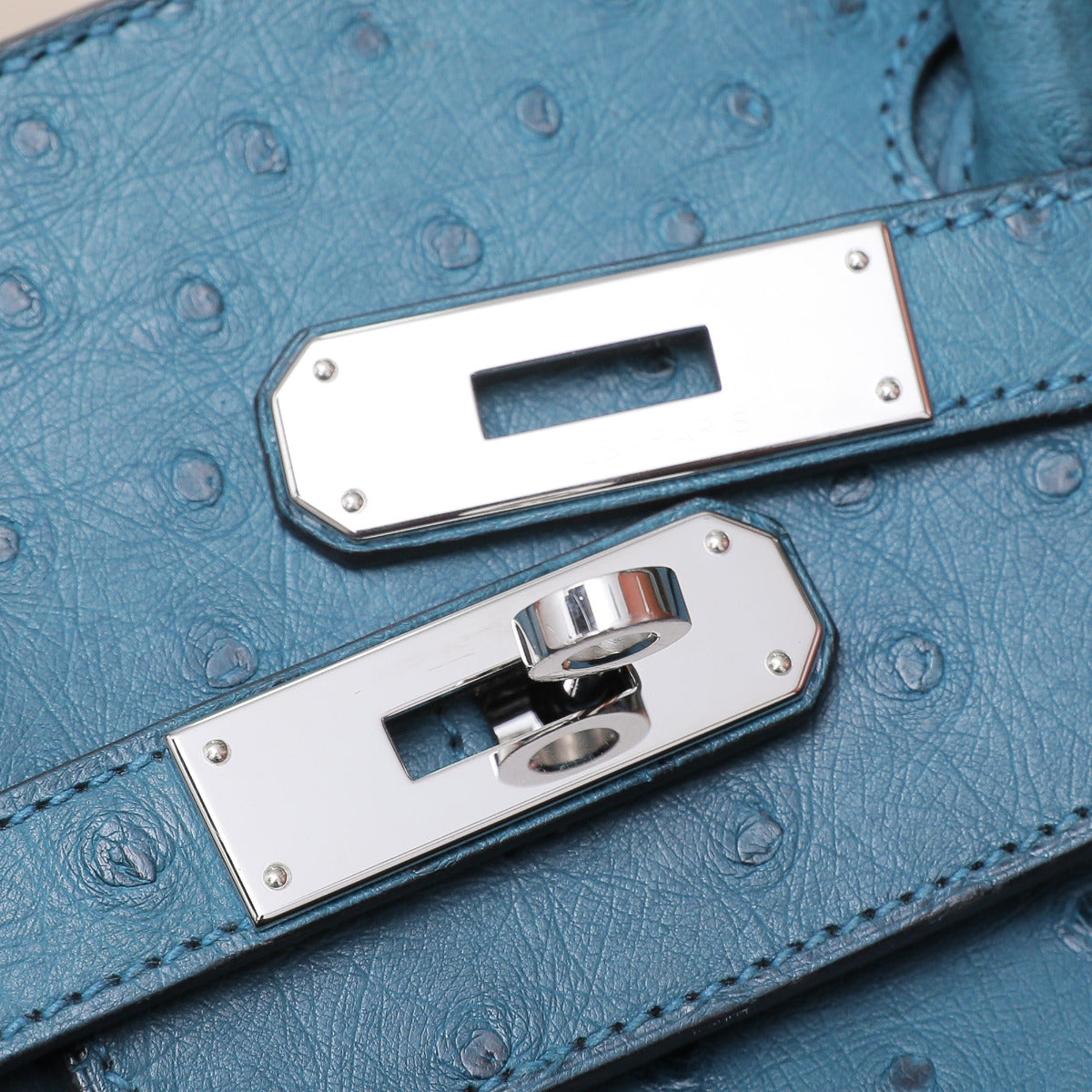 Hermes Cobalt Ostrich Birkin 30