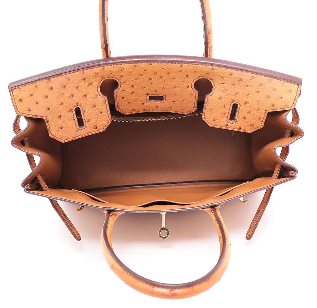 Hermes Gold Ostrich Birkin 30