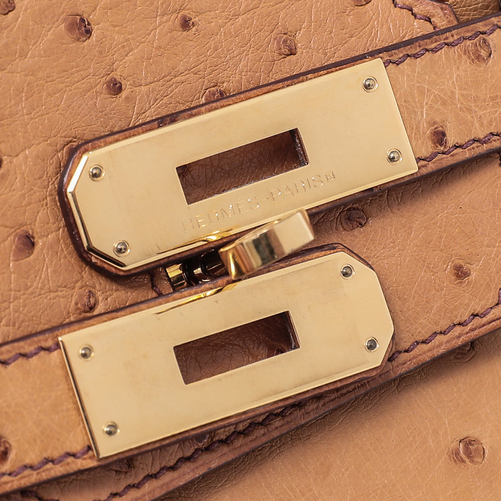 Hermes Gold Ostrich Birkin 30
