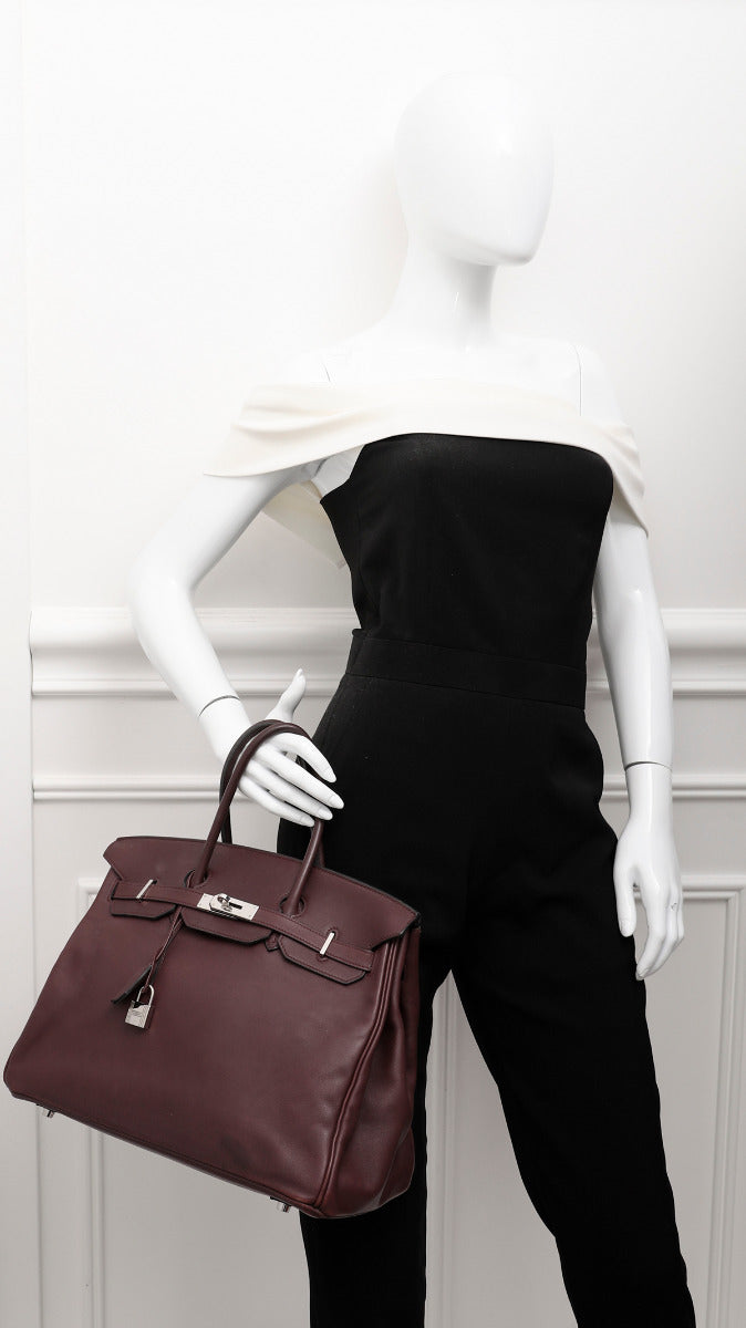 Hermes Bordeaux Swift Birkin 35 Bag