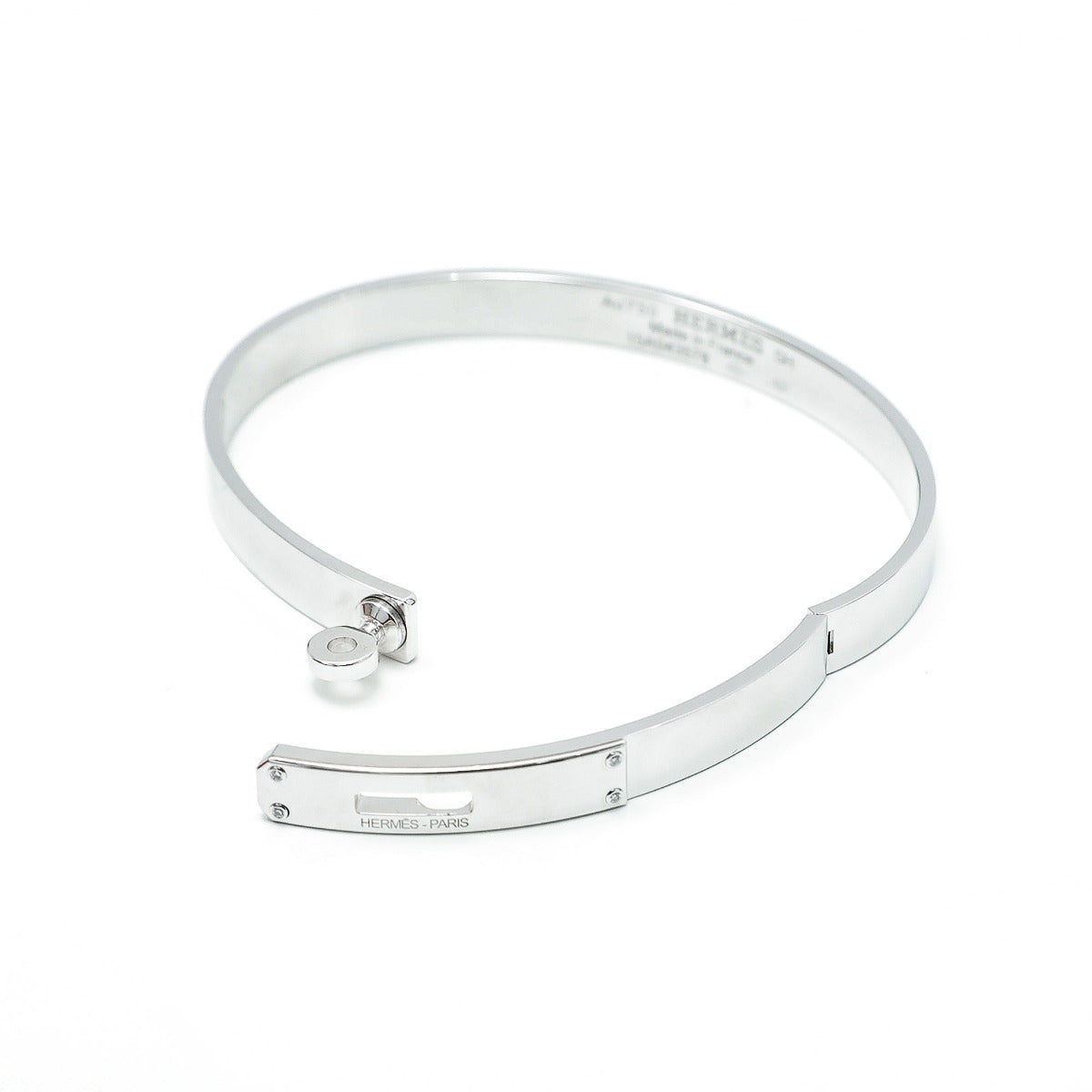 Hermes kelly 18k White Gold Small Bracelet