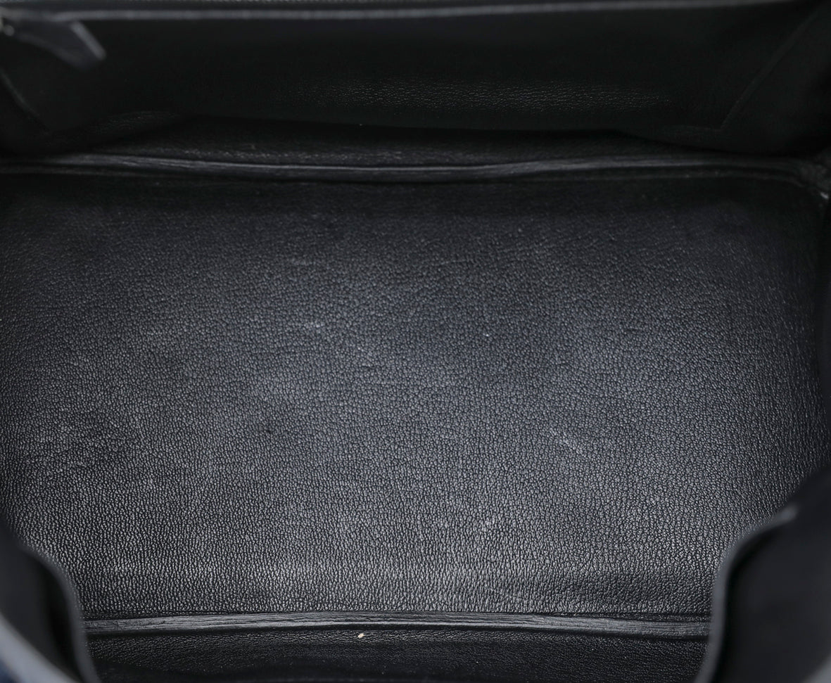 Hermes Noir Crocodile Porosus Birkin 35 Bag