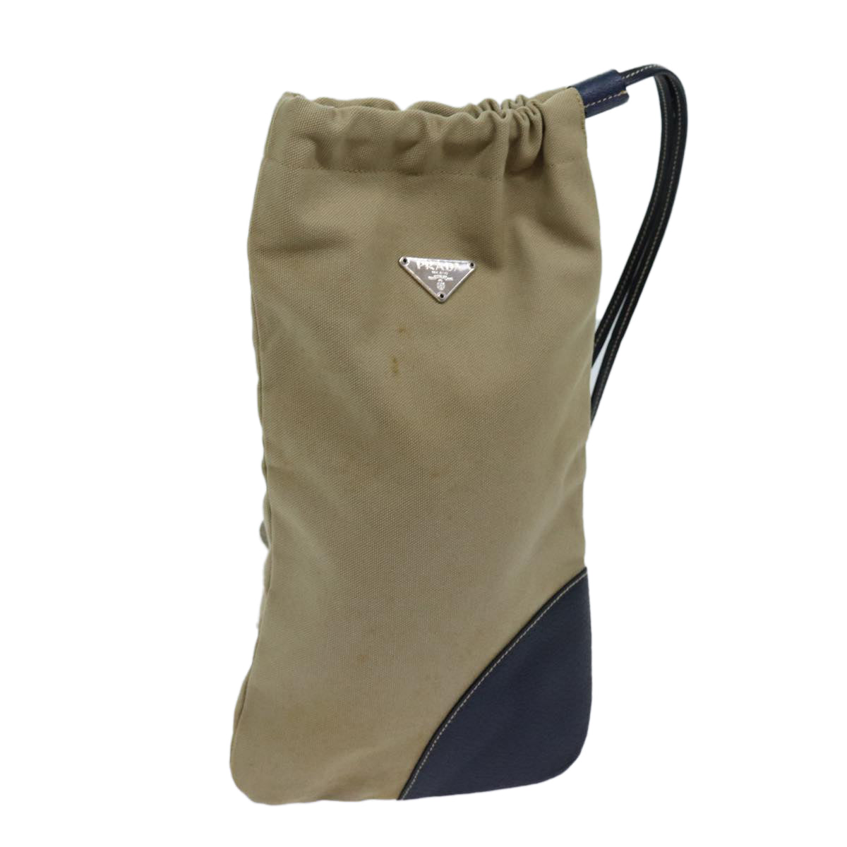 PRADA Pouch Canvas Beige hk1253