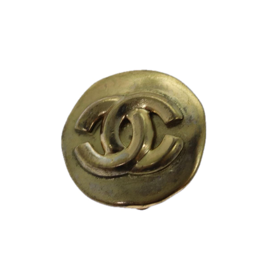 CHANEL COCO Mark Earring metal Gold CC hk1464