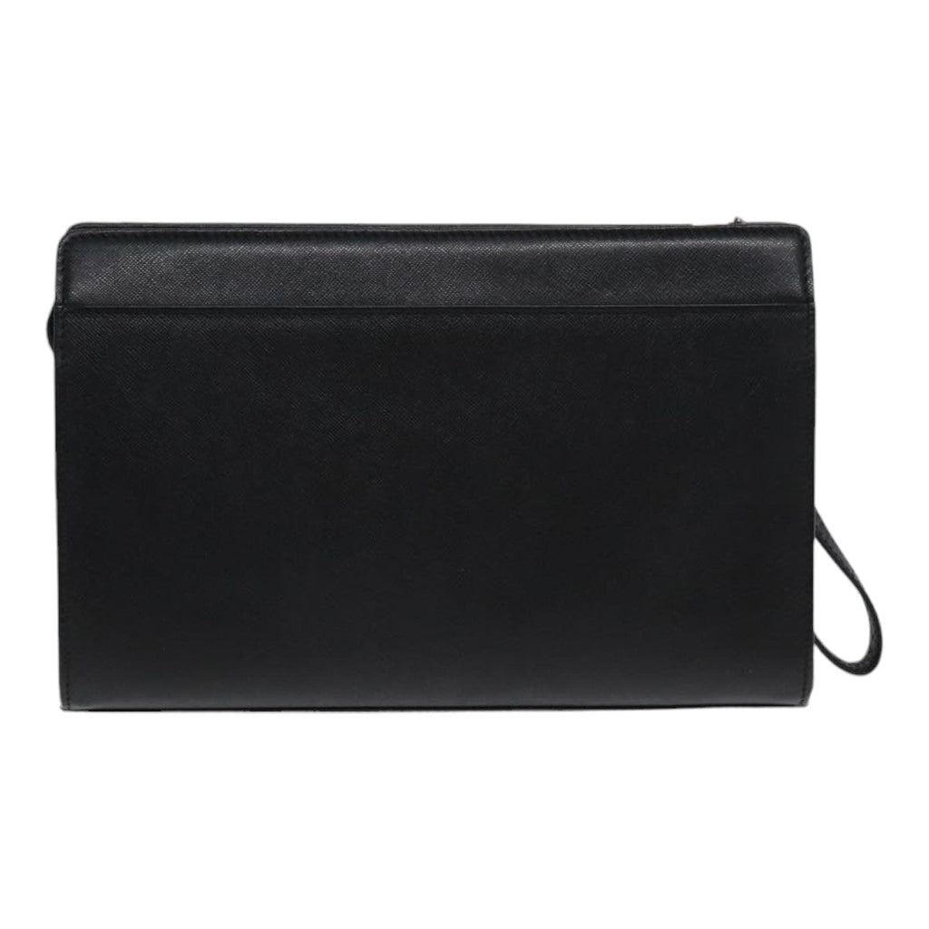BURBERRY Clutch Bag Leather Black hk1528