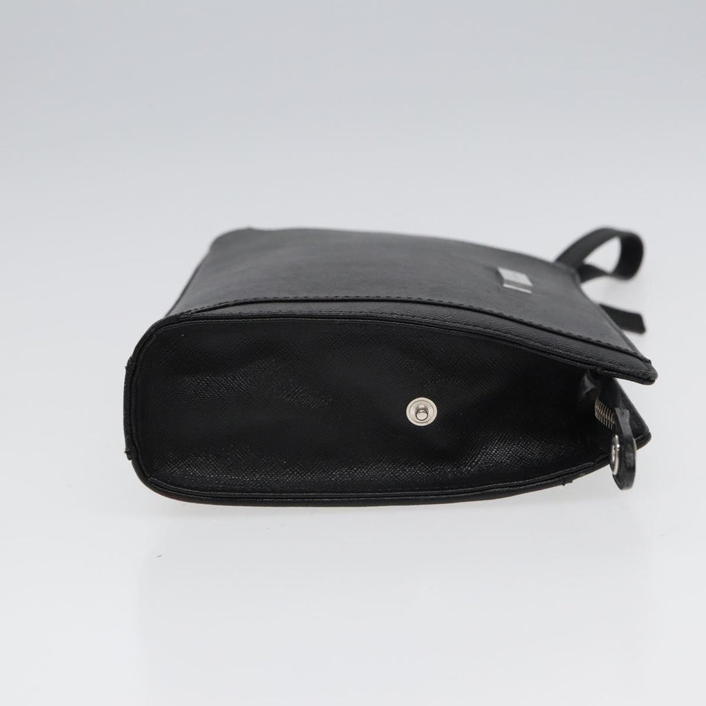 BURBERRY Clutch Bag Leather Black hk1528