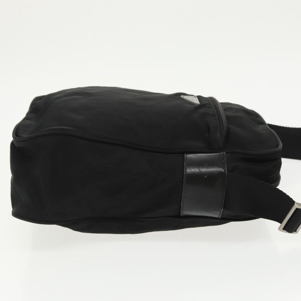 PRADA Shoulder Bag Nylon Black Silver hk1705