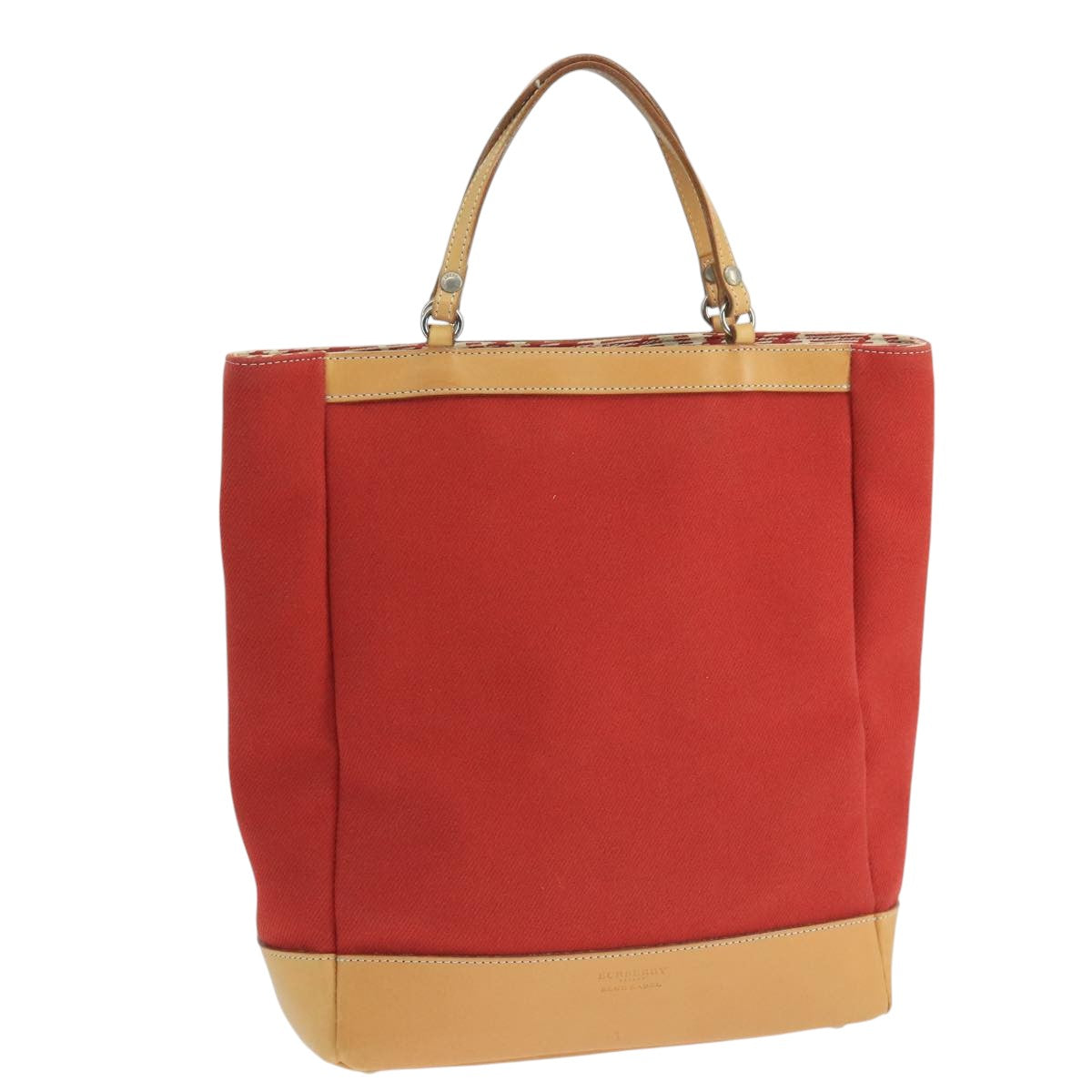BURBERRY Blue Label Tote Bag Canvas Red hk1973