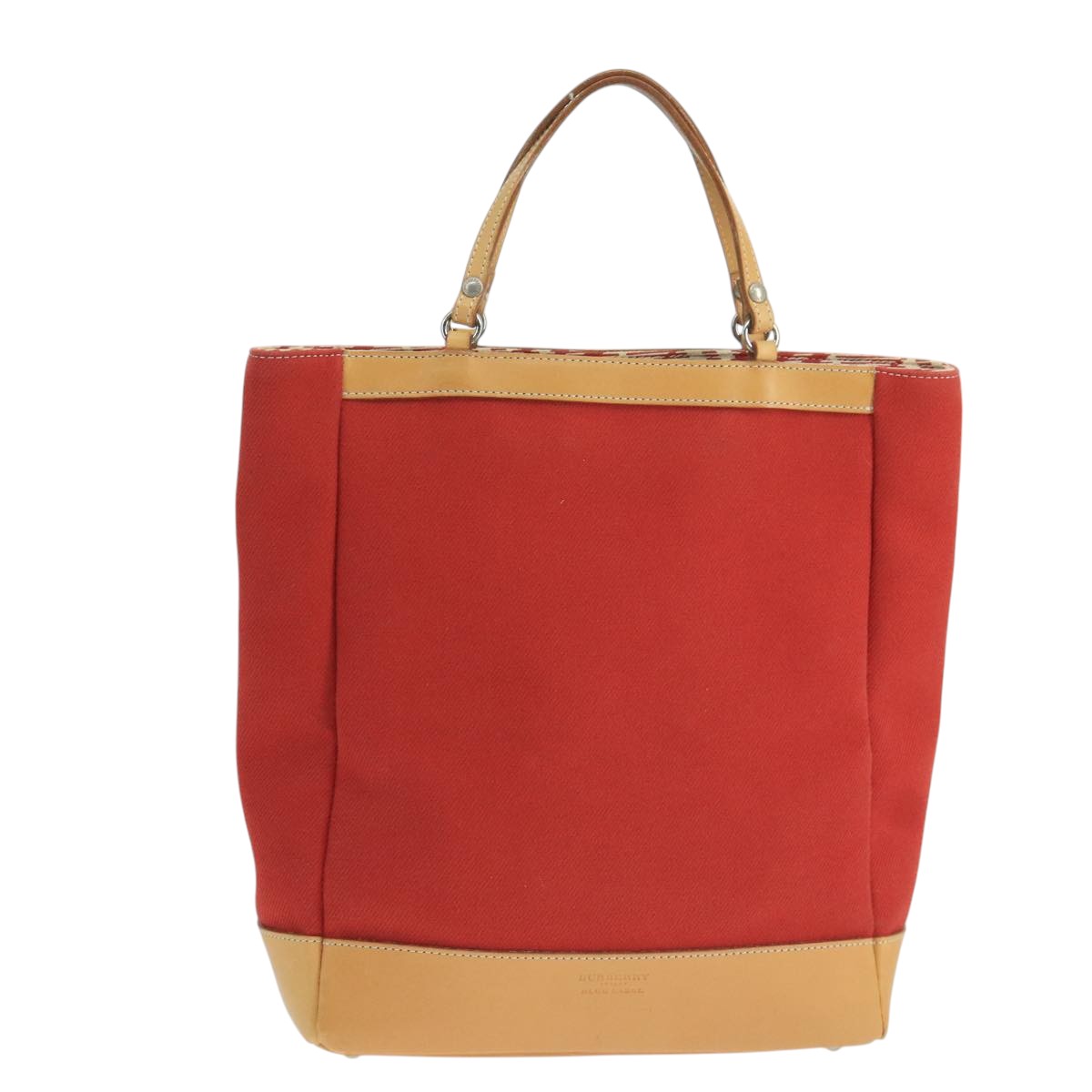 BURBERRY Blue Label Tote Bag Canvas Red hk1973