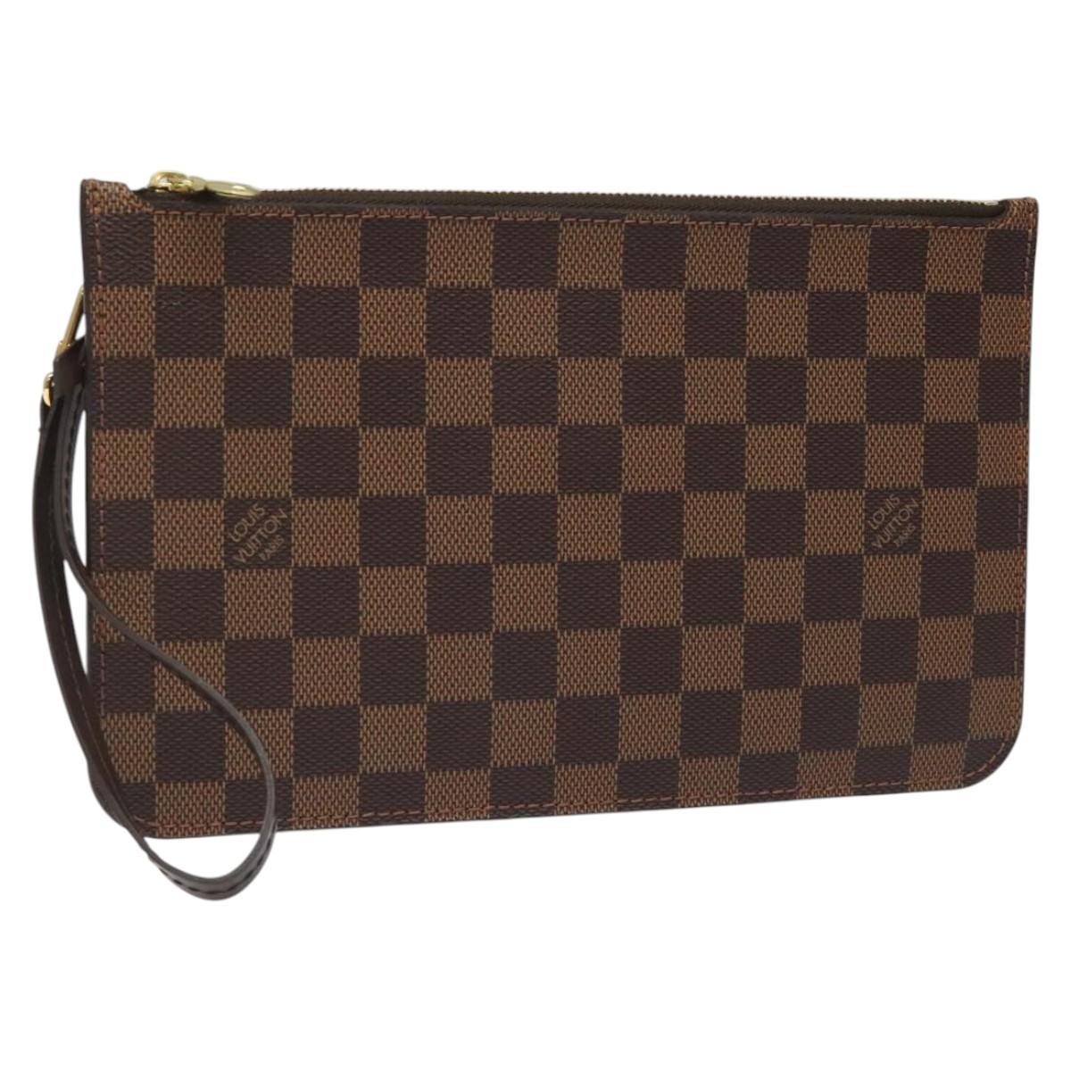 LOUIS VUITTON Damier Ebene Neverfull MM Pouch Accessory Pouch LV hk2018V