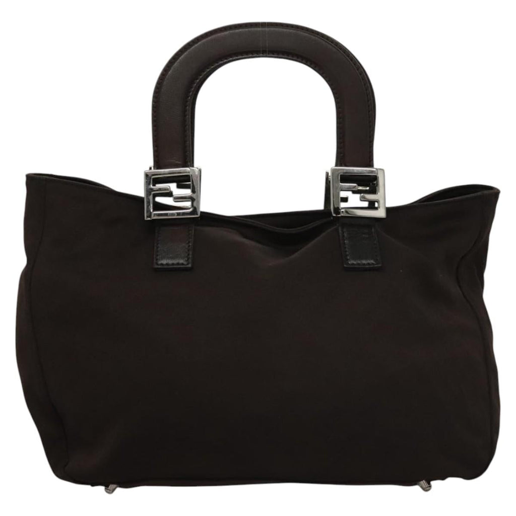 FENDI Hand Bag Nylon Brown hk2402