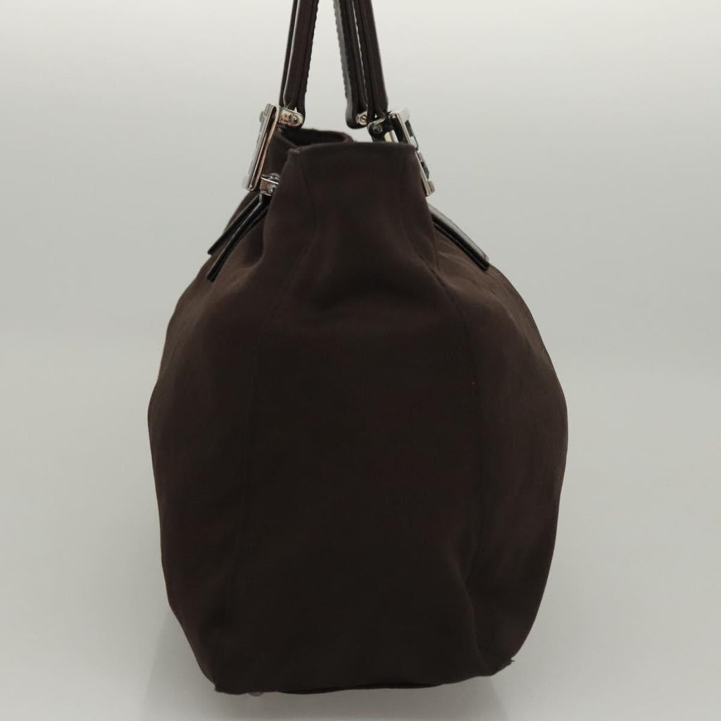 FENDI Hand Bag Nylon Brown hk2402