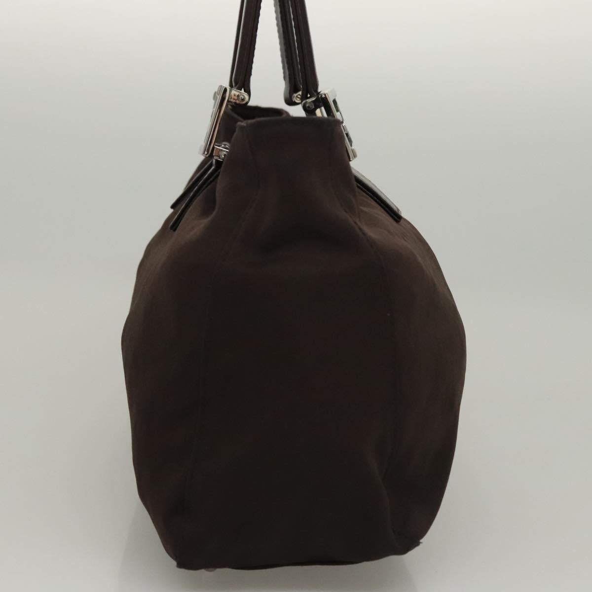 FENDI Hand Bag Nylon Brown hk2402