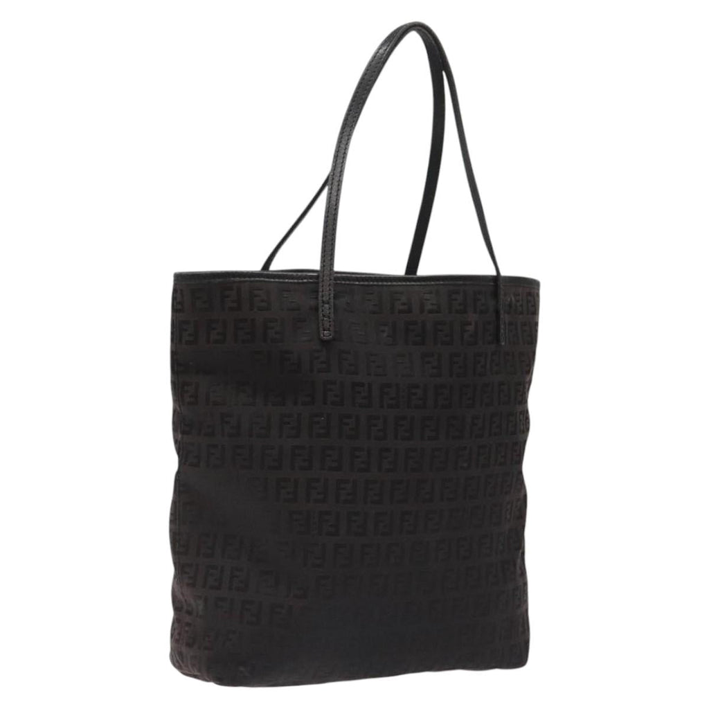 FENDI Zucchino Canvas Tote Bag Black hk2404