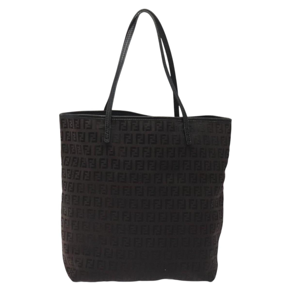 FENDI Zucchino Canvas Tote Bag Black hk2404