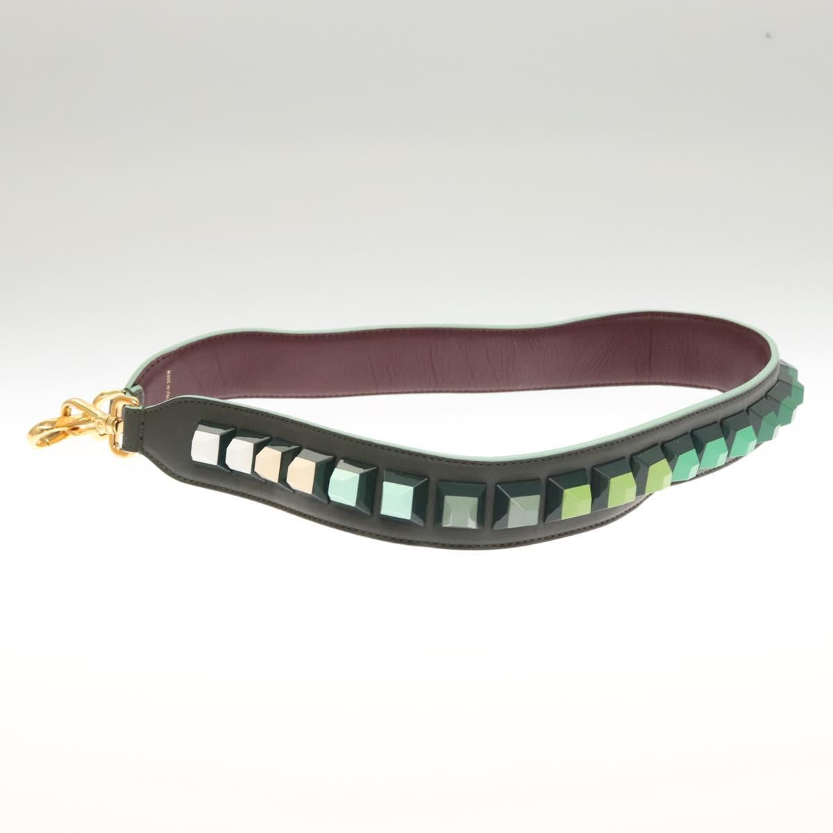 FENDI Strap You Shoulder Strap Leather Green hk2492