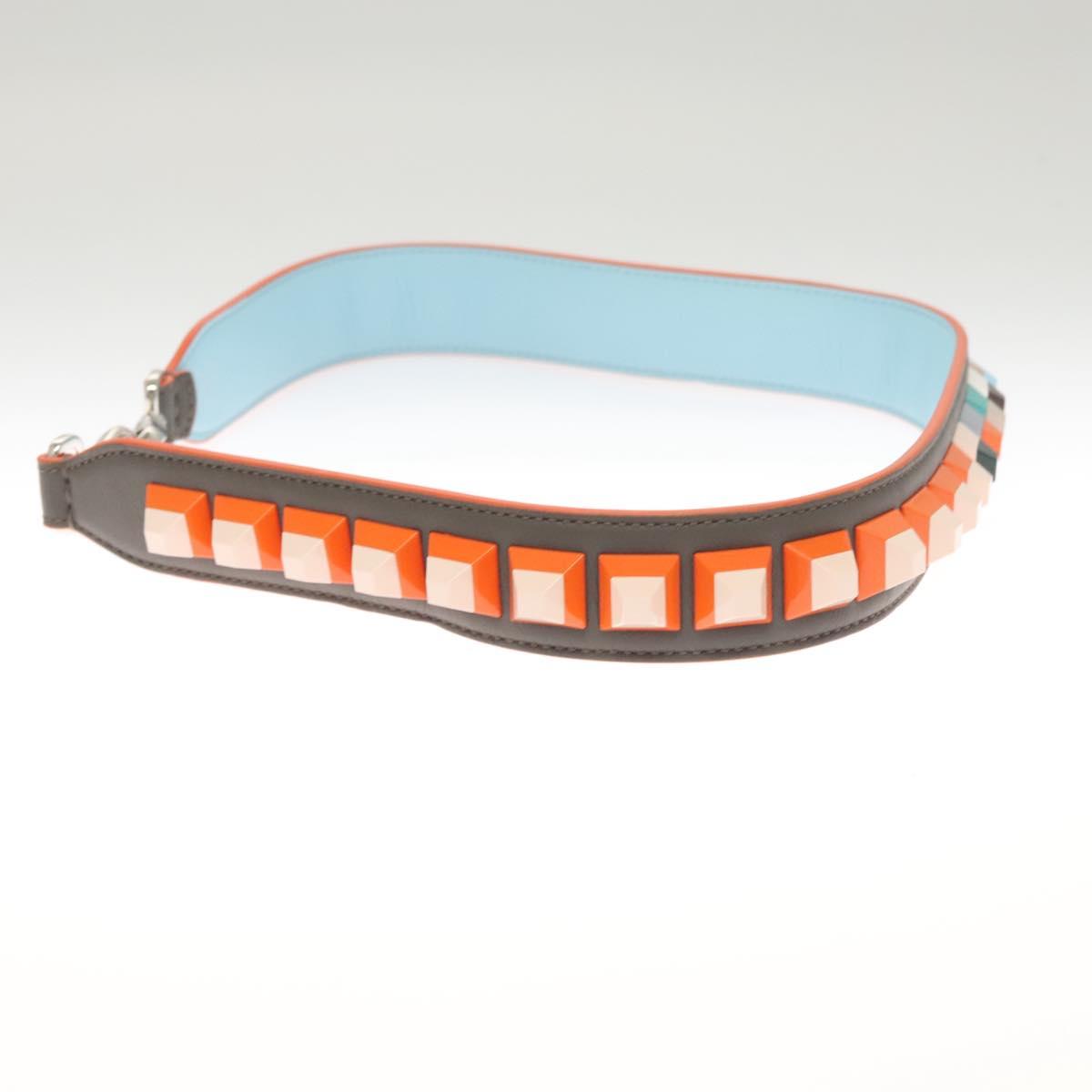 FENDI Strap You Shoulder Strap Leather Gray hk2494