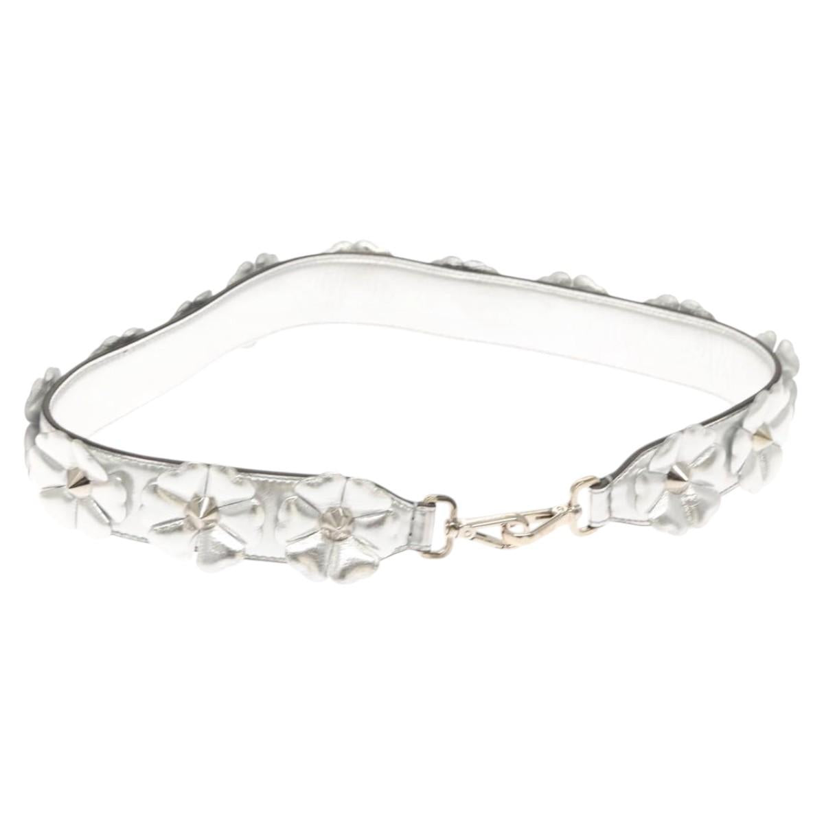 FENDI Strap You Shoulder Strap Leather Silver hk2500