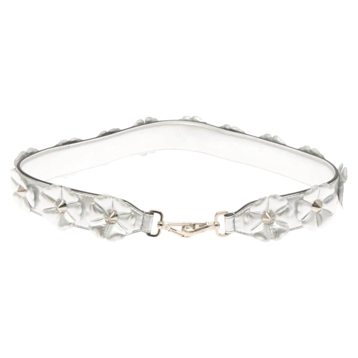 FENDI Strap You Shoulder Strap Leather Silver hk2500