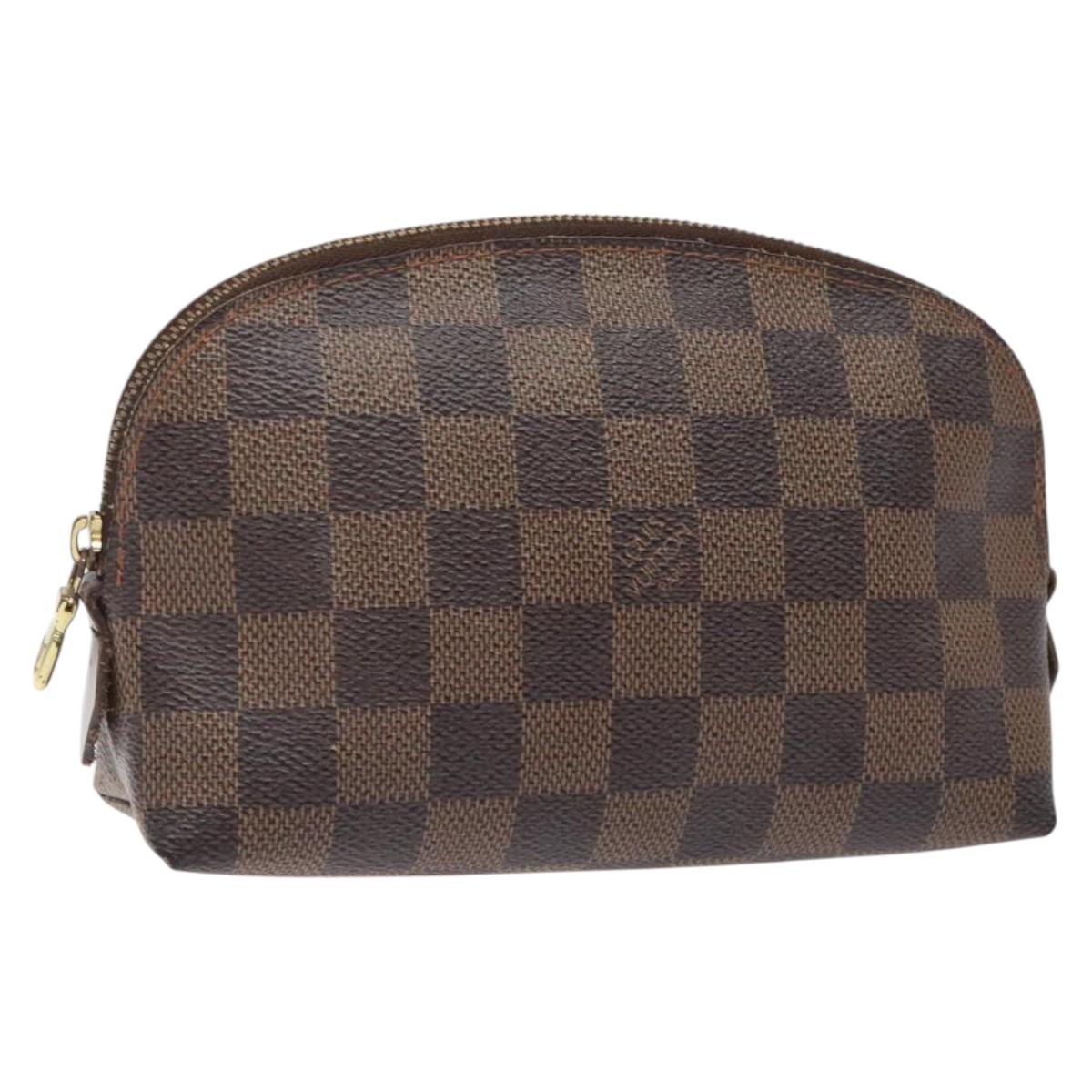 LOUIS VUITTON Damier Ebene Pochette Cosmetic PM Pouch N47516 LV hk2571